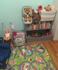 Amazon Basics Children's 3 Shelf Multi-Functional Bookcase and Toy Storage Bin - Grey, 14.84"D x 31.25"W x 24.56"H 35 7186SPwfrqL