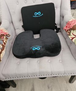 Everlasting Comfort Seat Cushion for Lower Back Pain Relief - Enhances Posture & Support, Provides All-Day Comfort - Non-Slip Tailbone Pain Relief Cushion - Multi-Use Car, Gaming, Office Chair Cushion Black (Flagship Cushion) The Original Memory Foam 37 7186cdQvToL