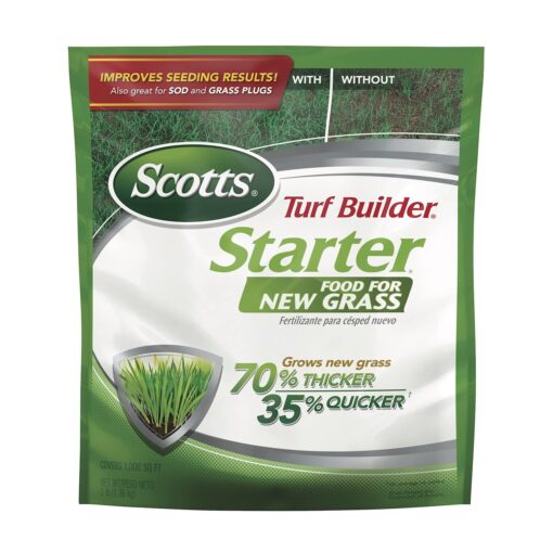 Scotts Turf Builder Starter Fertilizer for New Grass, Use When Planting Seed, 1,000 sq. ft., 3 lbs. Standard 1,000 sq. ft.