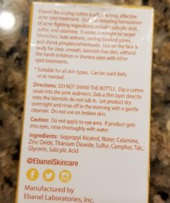 Ebanel Acne Drying Lotion, Overnight Salicylic Acid and Sulfur Cystic Acne Spot Treatment for Face and Body, Pimple Cream Spot Treatment, Dries Out Pimples, Cysts, Blemishes, Zits, and Clogged Pores 37 7187QPZFjqL