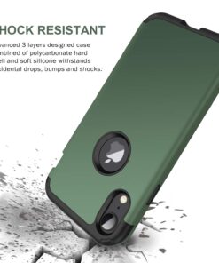 Alternative view of BENTOBEN iPhone XR Cases, iPhone XR Phone Case, 3 in 1 Heavy Duty Rugged Hybrid Solid Hard PC Cover Soft Silicone Bumper Impact Resistant Shockproof Protective Case for iPhone XR 6.1", Dark Green