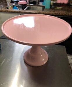 KLASKWARE Round Cake Stand 11" Melamine Cake Display Stand Dessert Cupcake Display Tray for Graduation,Wedding,Birthday,Party,Baby Shower,Anniversary,Ceremony,Christmas Pink 23 71886r83gdL