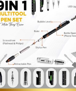 Gifts for Men, Stocking Stuffers for Men, Multitool Pen Set 9 in1, Christmas Gifts for Men Who Have Everything, Dad Gifts from Daughter Cool Gadgets for Men, Boyfriend, Father, Husband, Tools for Men 32 7188qSojoJL