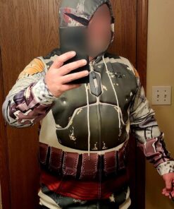 CHLOBLOM Unisex Mandalorian Hoodie Cosplay Costume 3D Pullover Sweatshirt Zip Jacket XX-Large Zipper Green 6 7188yn2vcuL