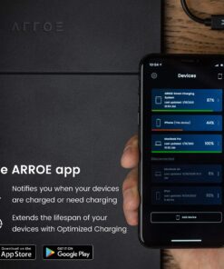 Alternative view of ARROE App-Enabled Laptop Power Bank 20000mAh with Accessories: USB-C PD 60W Wall Charger, International Adaptor Plugs & Laptop Connectors - Smart Charging System for All Devices