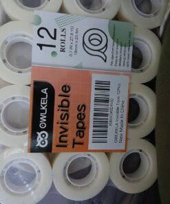 OWLKELA - 12 Rolls Invisible Tapes 0.7 in x 1000 Inches, Matte Finish Invisible Tape, Foggy Translucent Tape Great for Correction and Labeling, Compatible with Standard Tape Dispenser 12 Pcs 17 718B4sVem L