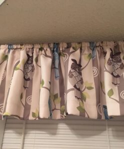 No. 918 Hoot Owl Print Semi-Sheer Rod Pocket Kitchen Curtain Valance, 56" x 14", Mocha Mocha Brown 56 in x 14 in 32 718B8E9IMXL