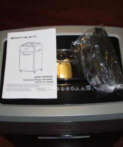 BONSEN Heavy Duty Paper Shredder, 24-Sheet Cross-Cut Shredder, 40-Min Continuous Running Time, Commercial Grade Shredder for Office, 9-Gallon Big Basket, 55dB Super Quiet, P-4 High Security (S3105) 31 718BYMyVXL