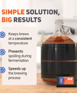 Alternative view of Fermentation Heater Carboy Warmer - Kombucha Heating Wrap with Thermostat for Temperature Control - Electric Heat Pad Belt for Home Fermenting & Brewing - Fits Most Fermenter Vessels 2 to 8 Gallons