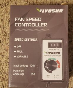 VIVOSUN Variable Fan Speed Controller, Speed Adjuster for Inline Duct Fan in Ventilation System Power Cord 32 718CSOpu qL