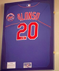 Jersey Display Frame Case Lockable, Large Sport Jersey Shadow Box with 98% UV Protection Acrylic and Hanger for Baseball Basketball Football Soccer Hockey Sport Shirt and Uniform (Black Finish) Black Finish 36 718CVu7OwZL