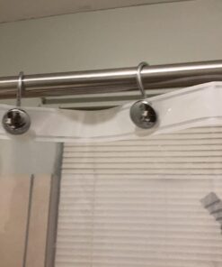 BINO | Shower Curtain Hooks - Chrome- Set of 12 | Hooks Shower Curtain | Shower Curtain Rings Hooks | Rust Proof Shower Curtain Hooks | Bathroom Shower Hooks for Curtain | Bathroom Essentials 16 718CtKZqOgL