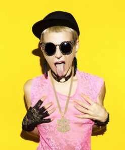 Tatuo 2 Pieces Plated Chain for Men with Dollar Sign Pendant Necklace, Hip Hop Dollar Necklace Blonde Trendy Style 22 718D uBN2yL