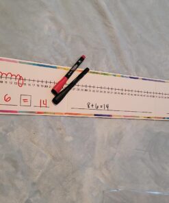 0-100 Dry Erase Number Line Board Double Sided 4 Feet Number Lines for Students with a Red & Black Dry Erase Marker Featuring 0-100 Number Line on One Side and Blank Line on The Reverse Side Set of 1 Board/2 Markers 42 718DyPiuLL