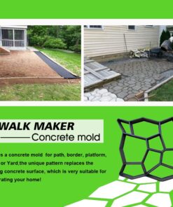 Alternative view of CJGQ Plus Size 19.6"x19.6"x1.7" Walk Maker Reusable Concrete Pathmate Stone Mold Stepping Stone Paver Lawn Patio Yard Garden DIY Path Maker Paving Moulds (Irregular) 1PACK Irregular
