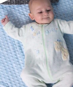 Reversible Unisex Children's Soft Baby Blanket Minky Dot (Light Blue/Grey) Light Blue/Grey 16 718E9Y0fmML