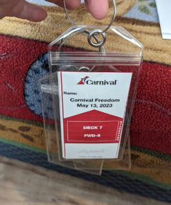 Highwind Cruise Luggage Tags for Suitcases | Cruise Accessories Must-Haves | Compatible w/All Cruise Lines | E-tag Holders Zip Seal&Steel Loops | ID Badge | Waterproof Clear Cruise Tags (4pk, Clear) 4 Pack - Clear 25 718EZ3OumgL