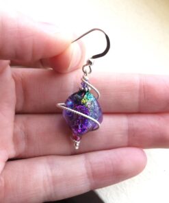 Body Candy Handcrafted 925 Silver Purple Dichroic Drop Dangle Earrings Created with Crystals 46 718EzbKRQJL