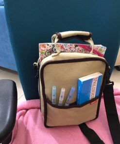 Derwent Pencil Case, Canvas Carry-All Bag Pencil Holder with Removable Shoulder Strap, Holds up to 132 Pencils and Supplies (2300671) , Brown Carry All 132 Capacity 51 718FQOThOoL