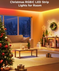 Govee 16.4ft RGBIC LED Strip Lights H617A, Smart LED Lights, App Control with Segmented DIY, Music Sync Mode, Bluetooth Control, Color Changing LED Light Strips for Bedroom, Gaming Room and Desk 31 718FpF2H6dL