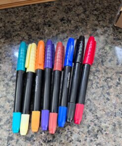 Amazon Basics Dual Tip Permanent Markers, Bullet Tip and Ultra Fine Tip, 8-Pack, Assorted 48 718FvXkLR6L