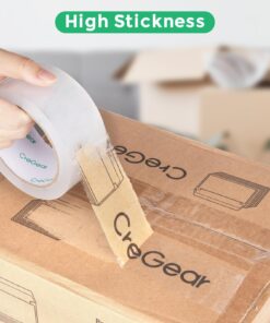 CREGEAR Heavy Duty Packing Tape 6 Rolls, 2.7 mil, 1.88 inch x 60 Yards, Total 360 Yards, Ultra Strong, Refills for Packaging Mailing Moving Storage and Shipping, Clear, 3" Core 23 718GGqIzpL 2