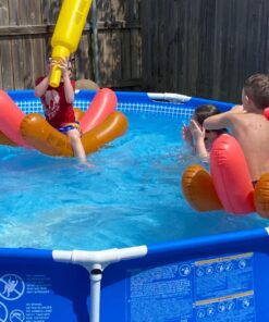 Swimline Hotdog Battle Pool Float , Brown Hotdog Battle Inflatable Joust Set 13 718GP4YjC5L