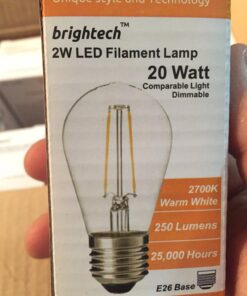 Brightech Ambience Pro - Waterproof LED Outdoor String Lights - Hanging, Dimmable Vintage Edison Bulbs - 48 Ft Commercial Grade Patio Lights, Christmas Cafe Ambience in Your Backyard, 2W 15 Bulbs (2700k) Soft White 48 Feet 38 718HBeqtM L 1