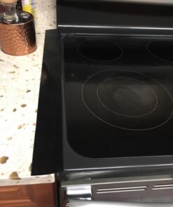 25Inch Kitchen Silicone Stove Counter Gap Cover, Easy Clean Heat Resistant Wide & Long Gap Filler, Seals Spills Between Counter, Stovetop, Oven, Washer & Dryer, Set of 2 ( Black) 25 Inches 45 718HU9s5FGL