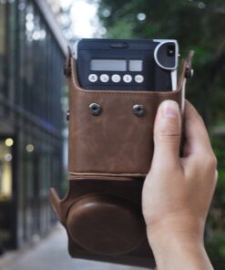 HelloHelio Retro Classic Leatherette Camera Vintage Compact Case for Fujifilm Mini 90 Neo Classic Instant Film Camera with Pocket Strap (Brown Case with Strap) Brown Case with Strap 11 718Hs3CAsXL