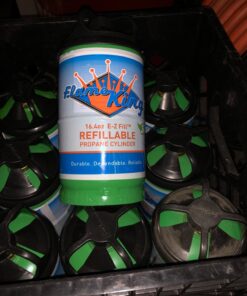 Flame King Refillable 1LB Empty Propane Cylinder Tank - Reusable - Safe and Legal Refill Option - DOT Compliant - 16.4 oz, Green Green Tank 20 718IlP6qxQL