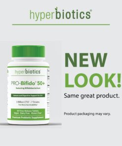 Hyperbiotics Vegan Pro Bifido Tablets | Probiotics for Women & Men, Adults Over 50 | Digestive Health, Immune Support | Nutritional Supplement, Time Released | 60 Count 14 718IpxJaTtL