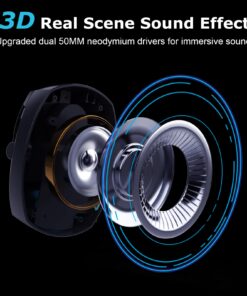 Alternative view of Acinaci Wireless Gaming Headset with Detachable Noise Cancelling Microphone, 2.4G Bluetooth - USB - 3.5mm Wired Jack 3 Modes Wireless Gaming Headphones for PC, PS4, PS5, Mac, Switch, Phone, Tablet Black