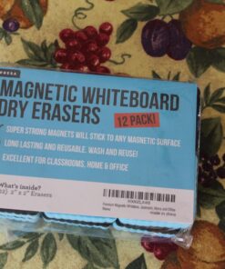 Impresa Mini Magnetic Dry Erase Erasers for Kids and Adults - 12 Pack - Whiteboard Erasers for School, Home, and Office - Classroom Supplies (2x2 Inches) 35 718J6hhIgkL