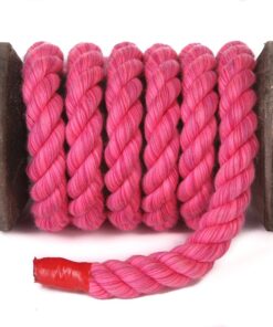 Alternative view of Ravenox Natural Twisted Cotton Rope | Made in The USA | Strong Triple-Strand Cordage for Sports, Décor, Pet Toys, Crafts, Macramé & Indoor Outdoor Use| by The Foot & Diameter (Multiple Color) Hot Pink 1/4 Inch x 50 Feet
