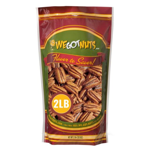 We Got Nuts Roasted Salted Pecans - 2 lbs Bag of Premium Quality Nuts for You and Your Family 2 Pound (Pack of 1)