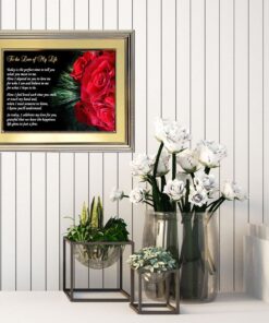 Romantic Christmas Gift of Love Poem and Red Roses in Gold Metallic Frame, 5x7 Inches 5 718KWf9vN3L