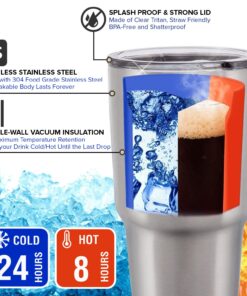 CHILLOUT LIFE 30oz Stainless Steel Tumbler with Lid - Double Wall Vacuum Insulated Large Travel Coffee Mug with Splash Proof Lid and Straw for Hot & Cold Drinks, Teal Tumbler, Pack of 1 30oz (pack of 1) Aqua Blue 27 718Mkr6DE8L 1