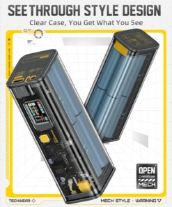 Shargeek Portable Charger, Storm 2 100W 25600mAh Laptop Power Bank, World's First See Through Battery Pack with IPS Screen, DC & 2 USB C & USB Ports for MacBook Pro/Dell XPS, iPad/iPhone 13 and More 27 718MolRGRhL