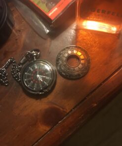 MJSCPHBJK Vintage Pocket Watch for Men Roman Numerals Scale Quartz Pocket Watches with Chain for Xmas Fathers Day Gift Black 21 718N1ta BAL