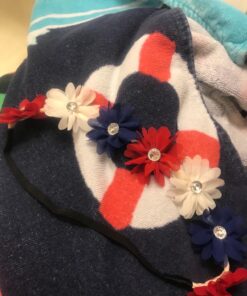 LUX ACCESSORIES Floral Flower Crown Stretch Headband Blue,White,Red 20 718Oc26lYL