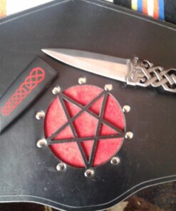 www.mysticalblades.com 9" Thor's Hammer Twisted Steel Celtic Sgian Dubh Scottish Dirk Wedding Athame Dagger with Red Ruby 9 718OcVp2k7L