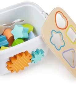 Amazon Basics Wooden Shape Sorter and Rainbow Stacker, Classic Sorting Toy for Babies, Toddlers, Children Age 12+ Months, Multicolor 40 718OzWimKOL