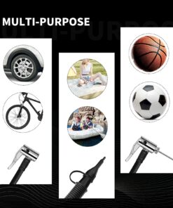 AVID POWER Tire Inflator Portable Air Compressor, 12V DC / 120V AC Car Tire Pump, Air Mattress Pump with Inflation and Deflation Modes, Dual Powerful Motors, Digital Pressure Gauge 1-red 25 718PGRJ1zxS