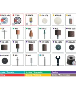 Dremel Rotary Tool Accessory Kit- 710-08- 160- EZ Lock Technology- 1/8 inch Shank- Cutting Bits, Polishing Wheel And Compound, Sanding Disc And Drum, Carving, Sharpening, And Engraving 160-Pieces 22 718Q5FAjXtL