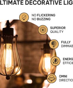 Alternative view of Vintage Incandescent Edison Light Bulbs 60W (4 Pack)- E26/E27 Base 2100K Dimmable Decorative Lightbulbs for Outdoor and Indoor - ST64 Style Warm Light - Antique Squirrel Filament 4 Count (Pack of 1) Squirrel Filament - Clear Glass
