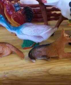 SCS Direct Farm Animal Toy Action Figure Set - 50 Pieces with 16 Different Barnyard Animals and Accessories - Includes Cows, Horses, Chickens, Pigs, Sheep & More - Great for School Projects & Dioramas 32 718R90r4AKL