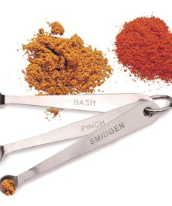 RSVP International Endurance Kitchen Collection Measuring Tools, Dishwasher Safe, Smidgen, 3 Piece, Stainless Steel 1 Includes 1/8 tsp, 1/16 tsp, and 1/32 tsp sizes 12 718Rcpa8XtL