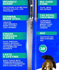 Dalstrong Serrated Bread Knife - 10 inch - Gladiator Series Elite - Forged High-Carbon German Steel - G10 Handle Kitchen Knife - Sheath Included - Razor Sharp Slicer - Slicing Knife - NSF Certified 10" 27 718Rko9AxOL