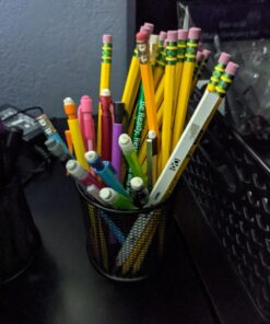 MaxGear Pen Holder for Desk, 3 Pack Pencil Holder, Non-Slip EVA Pad, Premium Mesh Metal Pen Holder, Desk Accessories & Workspace Organizers for Home, School & Office, Black, 3.7’’ Tall Mesh Black- 3.7" Tall 34 718S9Y1z3WL